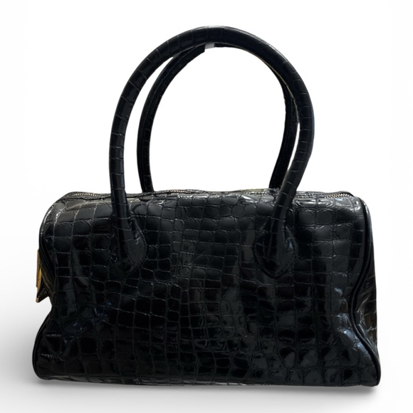 Vintage MCM Black Embossed Leather Tote - Picture 5 of 7